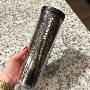 Starbucks Black and Gold Sealing top no spill lid tumbler